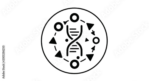 Genetic DNA Helix Structure Symbol Icon.