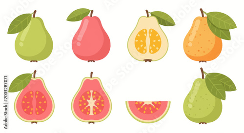 Colorful guava fruit collection