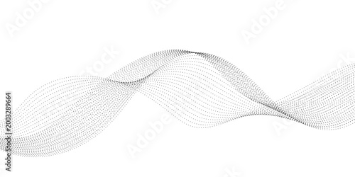 Minimal Gray Dotted Wave Line Background With Smooth Curved Network Pattern, Elegant Futuristic Communication Design
