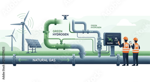 Green Hydrogen Production and Natural Gas Infrastructure Integration