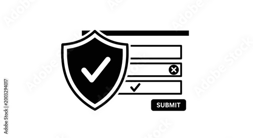 Shield with checkmark icon security.