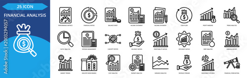 Financial Analysis icon Set .eps
