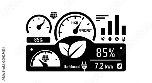 Eco friendly car dashboard display.