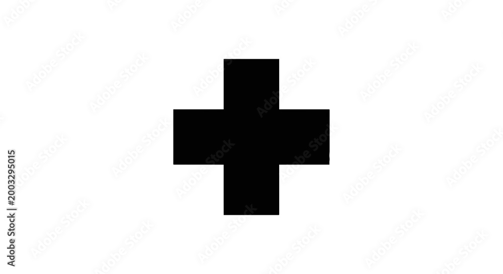 Obraz premium Black Cross Symbol Mark Icon.