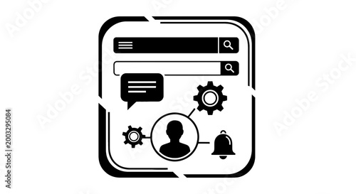 Black and white user profile icon.