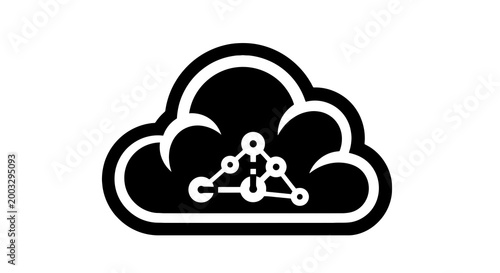 Cloud Computing Network Server Icon.