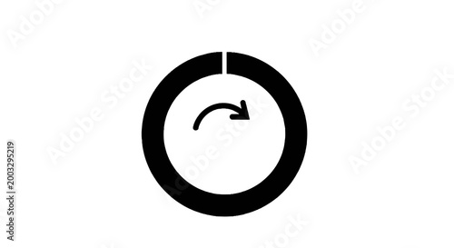 Black Circular Arrow Loading Icon.