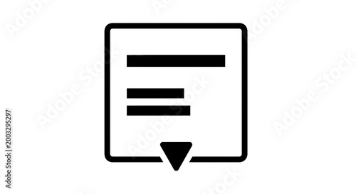 Simple Document Icon With Lines.