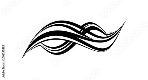 Black swirly abstract design element.