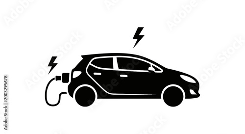 Electric car being charged quickly.