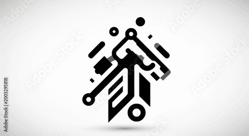 Geometric shapes forming robotic hand.