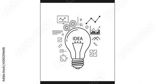 Light Bulb with Idea Concept.