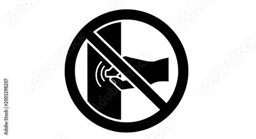 No Noise Silence Prohibition Sign Symbol.