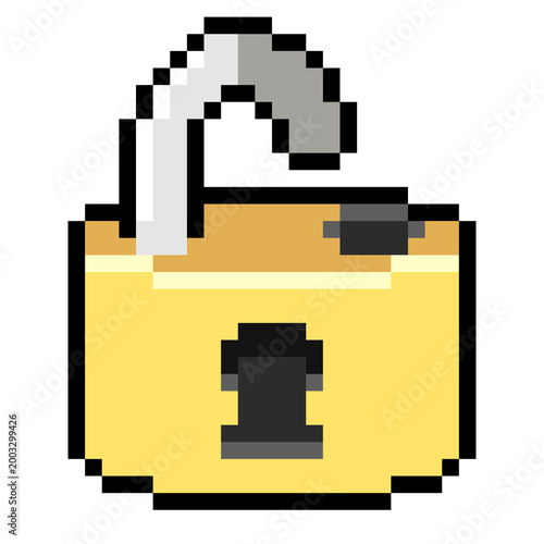 Pixel Art Unlocked Padlock Icon
