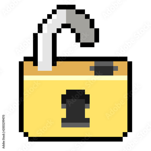 Pixel Art Unlocked Padlock Icon