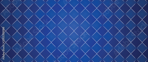 Deep Blue Diamond Pattern Background With Subtle Gradient And Metallic Grid Lines