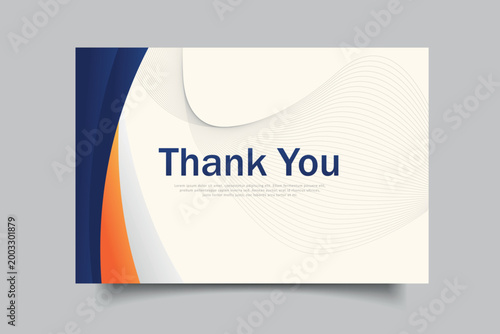 Professional Blue and Orange Abstract Thank You Card Design Template