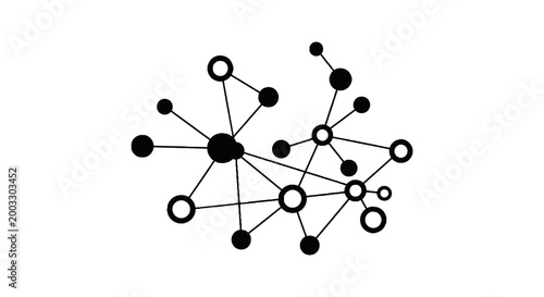 Black and white network connection diagram.