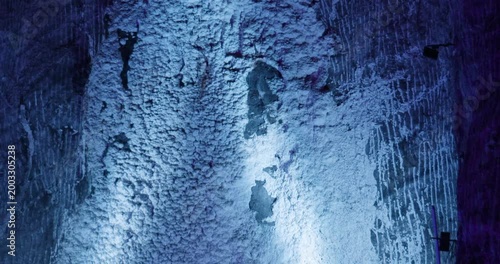 Salt Rock Wall Texture Inside Zipaquira Salt Cathedral