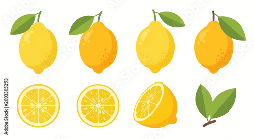 Fresh yellow lemons isolated on white