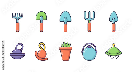 Garden tools set illustration