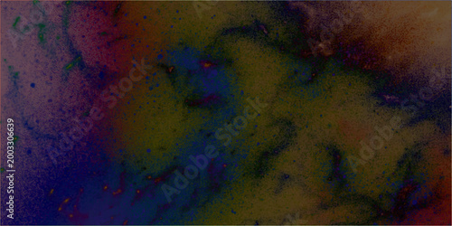 Vintage artistic watercolor painting featuring a textured grunge pattern of fire orange and blue ink on old paper canvas backdrop