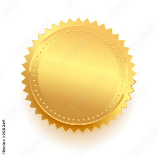 isolated golden award medal badge design