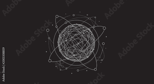 Geometric shapes forming a sphere.