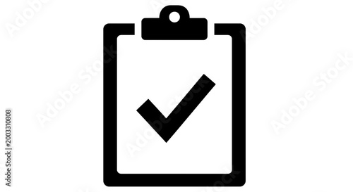 Clipboard with Checkmark Icon Symbol.