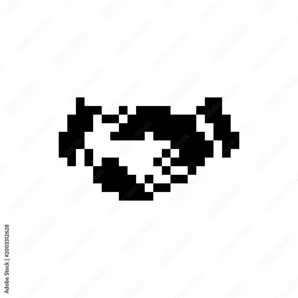 Fototapeta premium Pixel art business handshake partnership