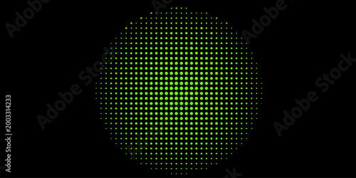 Abstract Modern gradient black and green background with halftone dots pattern design. Vector illustration abstract technology. Background with monochrome dotted texture. Polka dot pattern template
