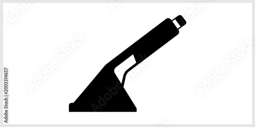 Stylized Icon of a Handheld Steam Cleaner or Steamer