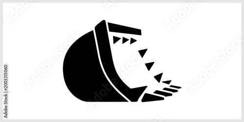 Excavator Bucket With Teeth Icon