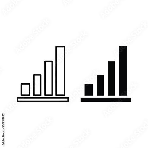 Simple bar chart growth comparison illustration