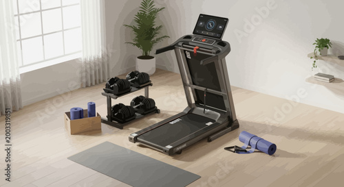 Treadmill for home gym workout exercise.
