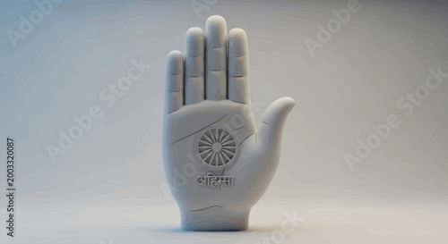 White ceramic hand with spout.