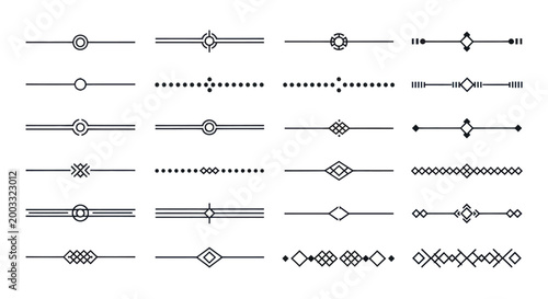 Set of decorative line elements and graphic dividers