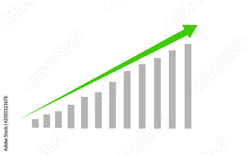business chart with arrow