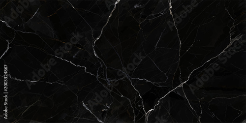 Elegant black marble slab texture with intense silver metallic veins and soft white accents, creating a sophisticated and timeless luxury design backdrop