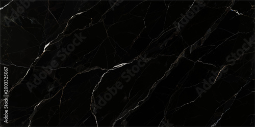 High end black marble texture with dramatic silver and bronze veining, polished natural stone surface offering a bold and luxurious aesthetic for modern interiors