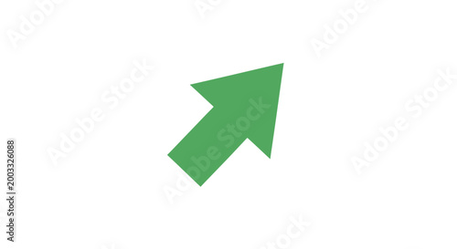 Green arrow pointing up for business growth and success concept