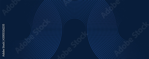 Dark blue dynamic abstract vector background with diagonal lines. 3d business presentation banner cover for sales event evening party. Fast moving circles, soft wave lines and decoration lines.