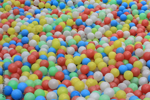 Colorful balls in a children's play area