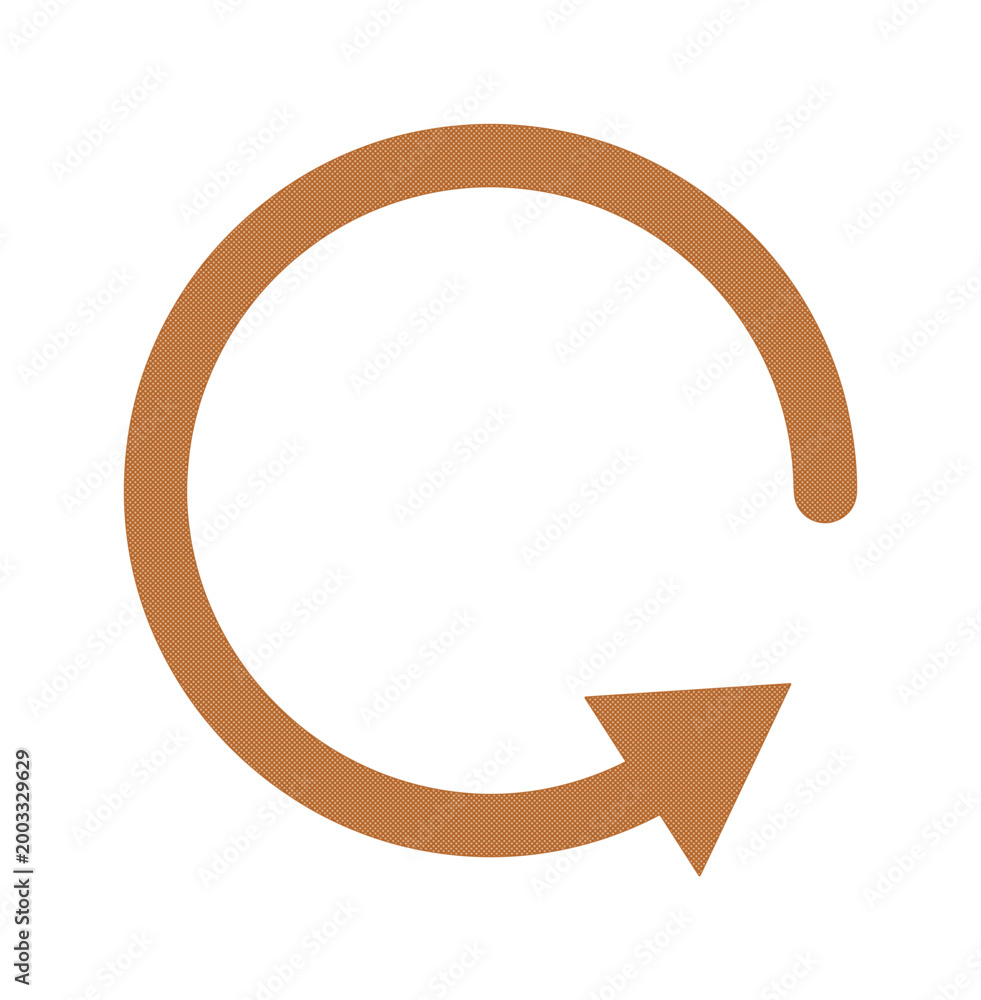 Obraz premium Brown Reset or Refresh Circular Arrow Icon Vector