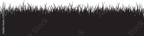 Grass Border Silhouette Nature Vector Illustration