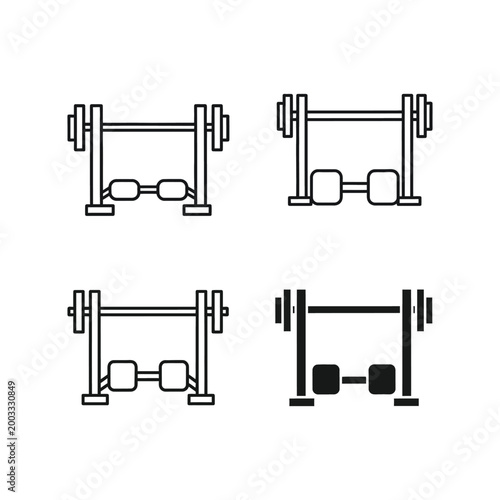 Weight bench press exercise variations vector