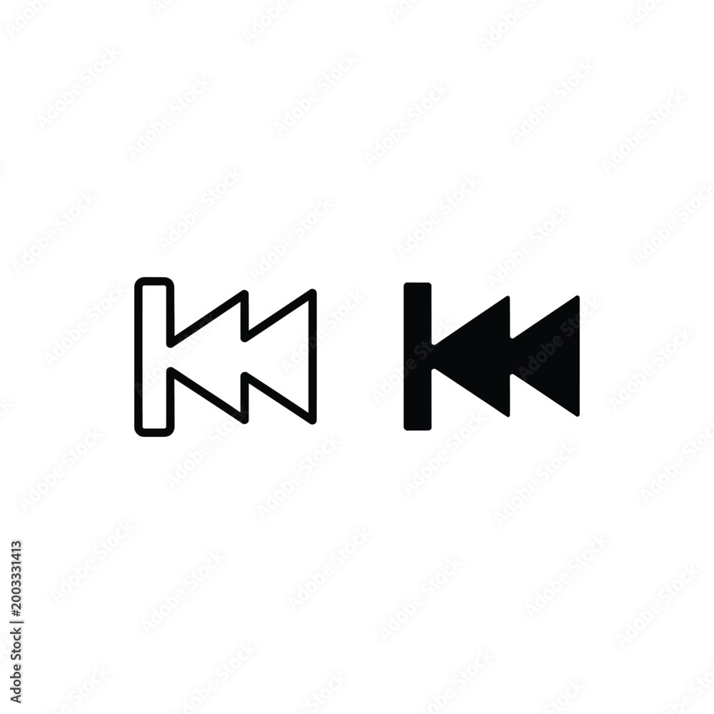 Obraz premium Minimalist play pause media control icons