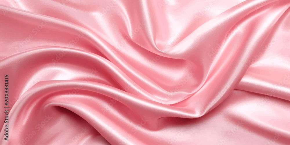 Fototapeta premium Elegant pink and red silk fabric waves create a smooth luxury textile backdrop with shiny satin curves and romantic purple drapery texture