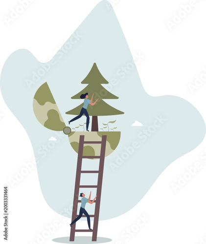 Save trees and protect green environmental resources.Nature conservation with eco friendly and responsible attitude.person's life situation and his activities.