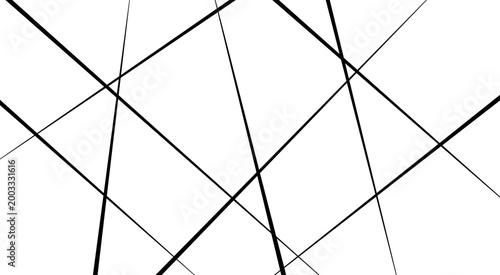 Minimalist abstract background with intersecting black lines on a white surface. Geometric design ideal for modern art, textures, or wallpapers.